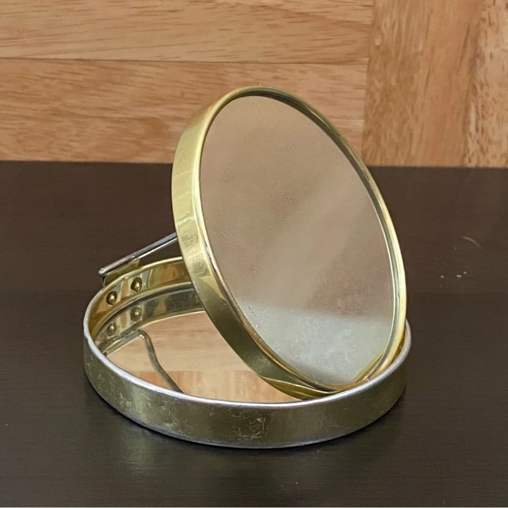 Vintage Compact Mirror Victorian Renoir Two Sisters Double Mirror Made in Japan
